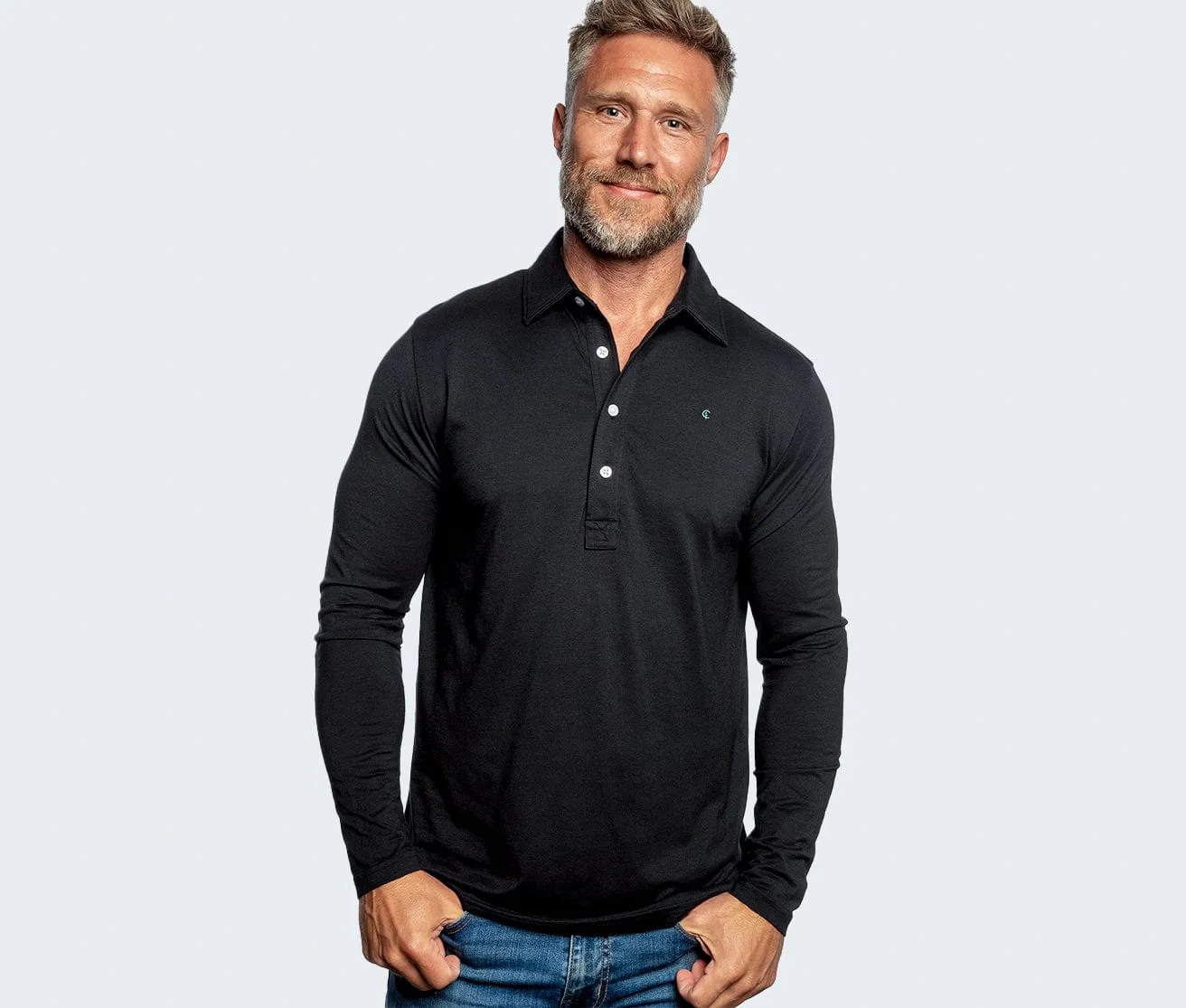 brrr° Long Sleeve Range Polo - Dark Knight