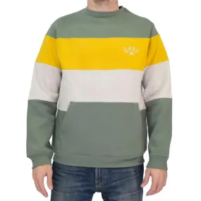 Buzo Reef Crop Block Crew Verde Amarillo