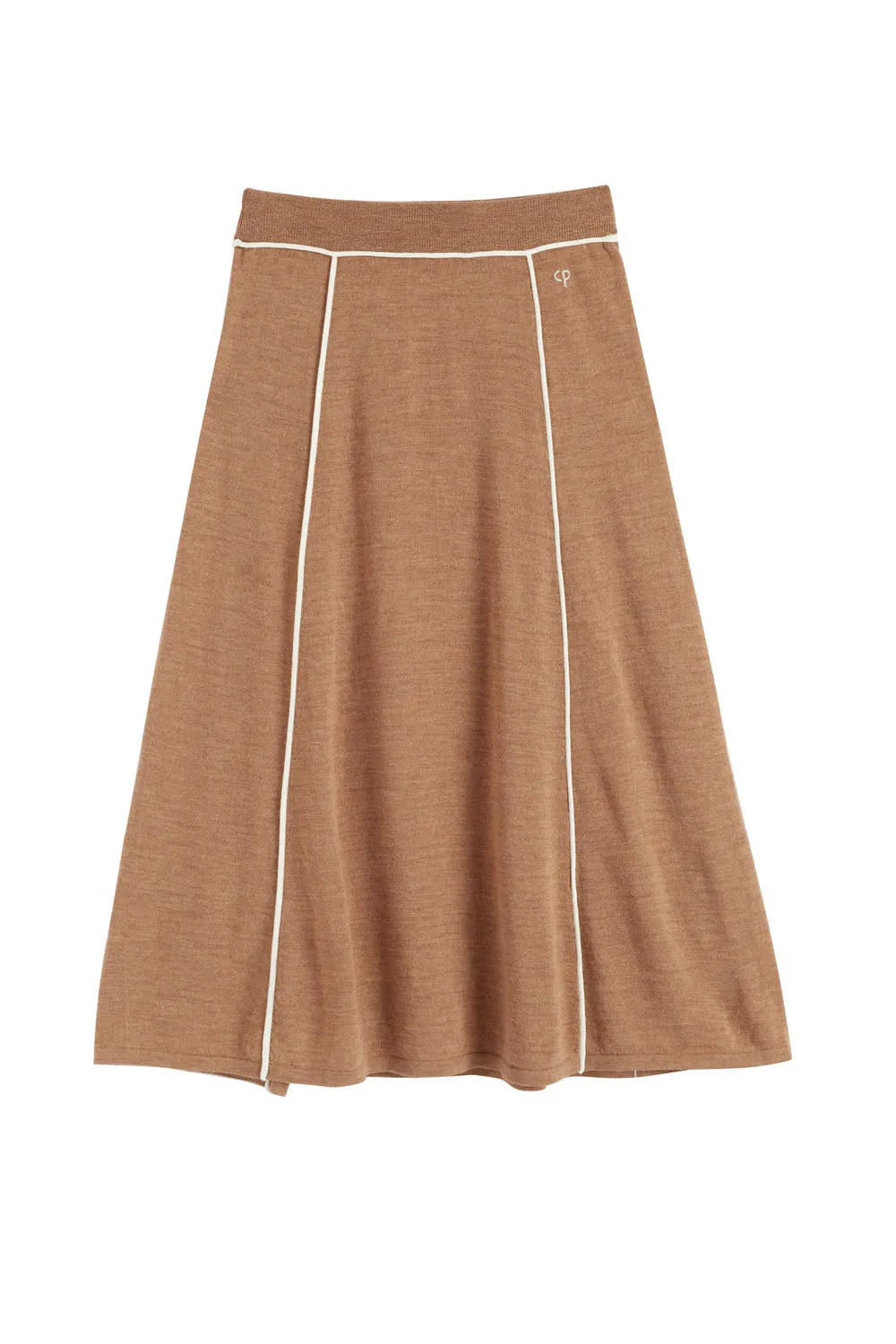 Camel Merino Jeanne Milano Skirt