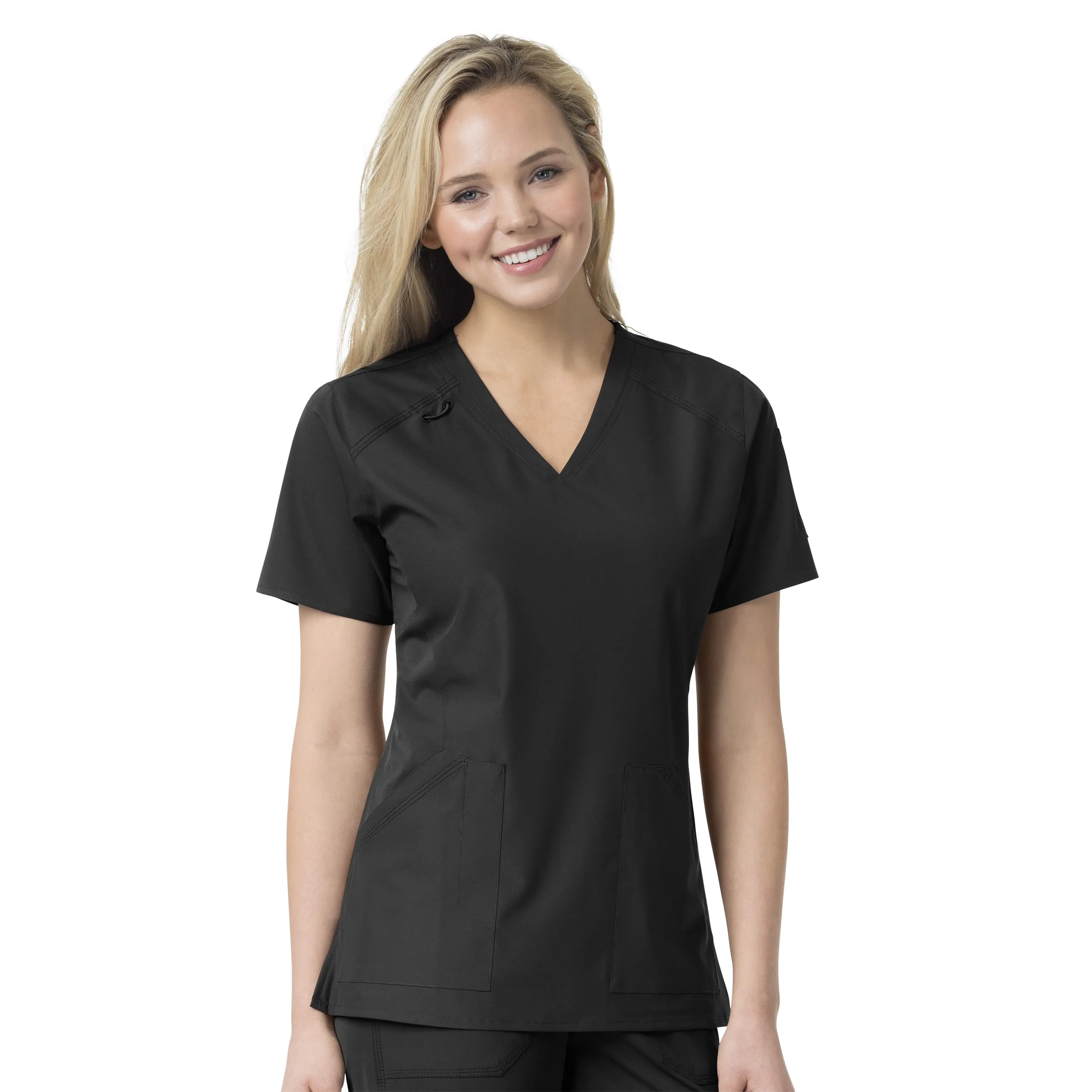 Carhartt Force Liberty Women's Multi-Pocket V-Neck Scrub Top - Black