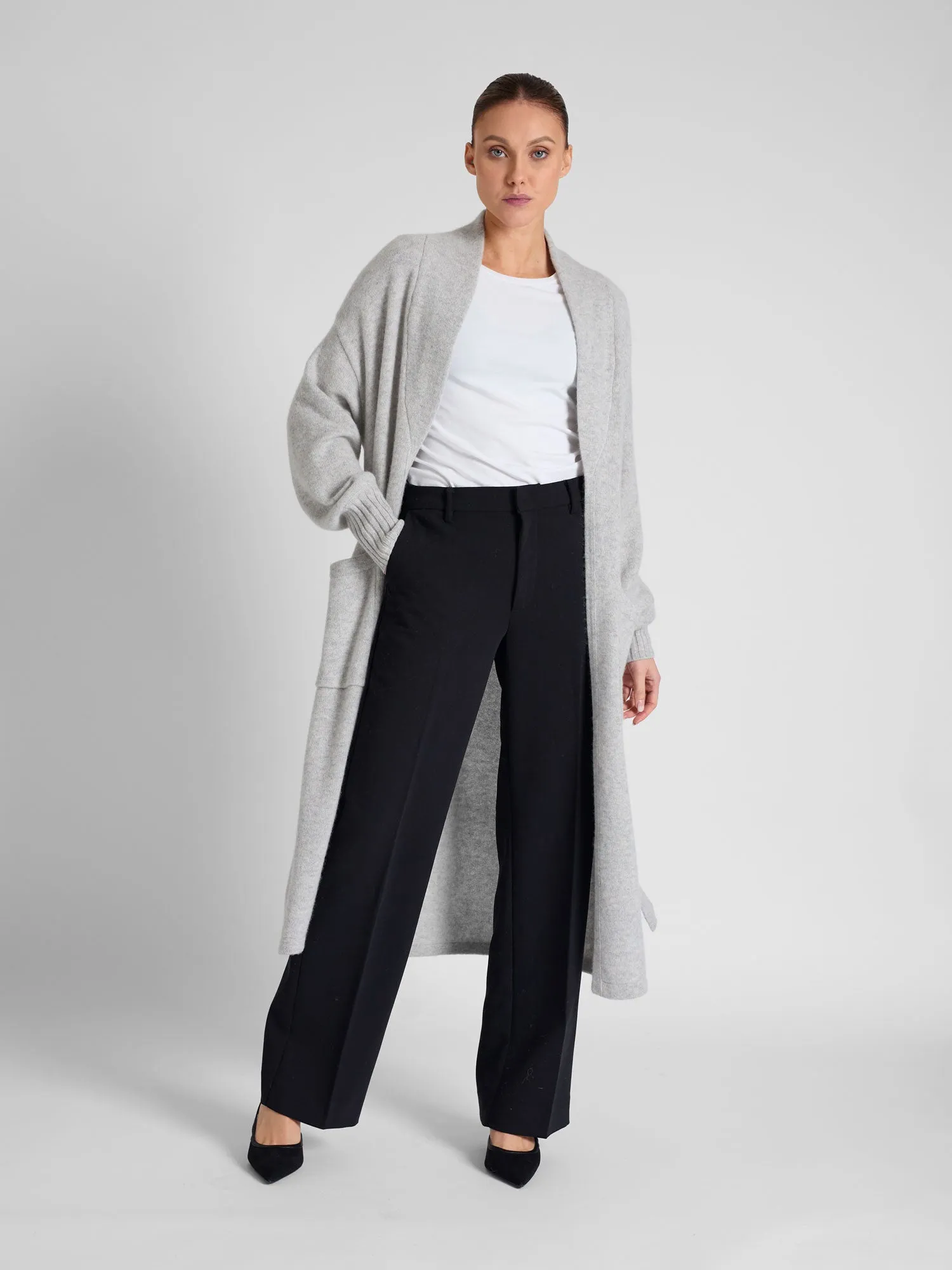 Cashmere coat "Trench" - light grey