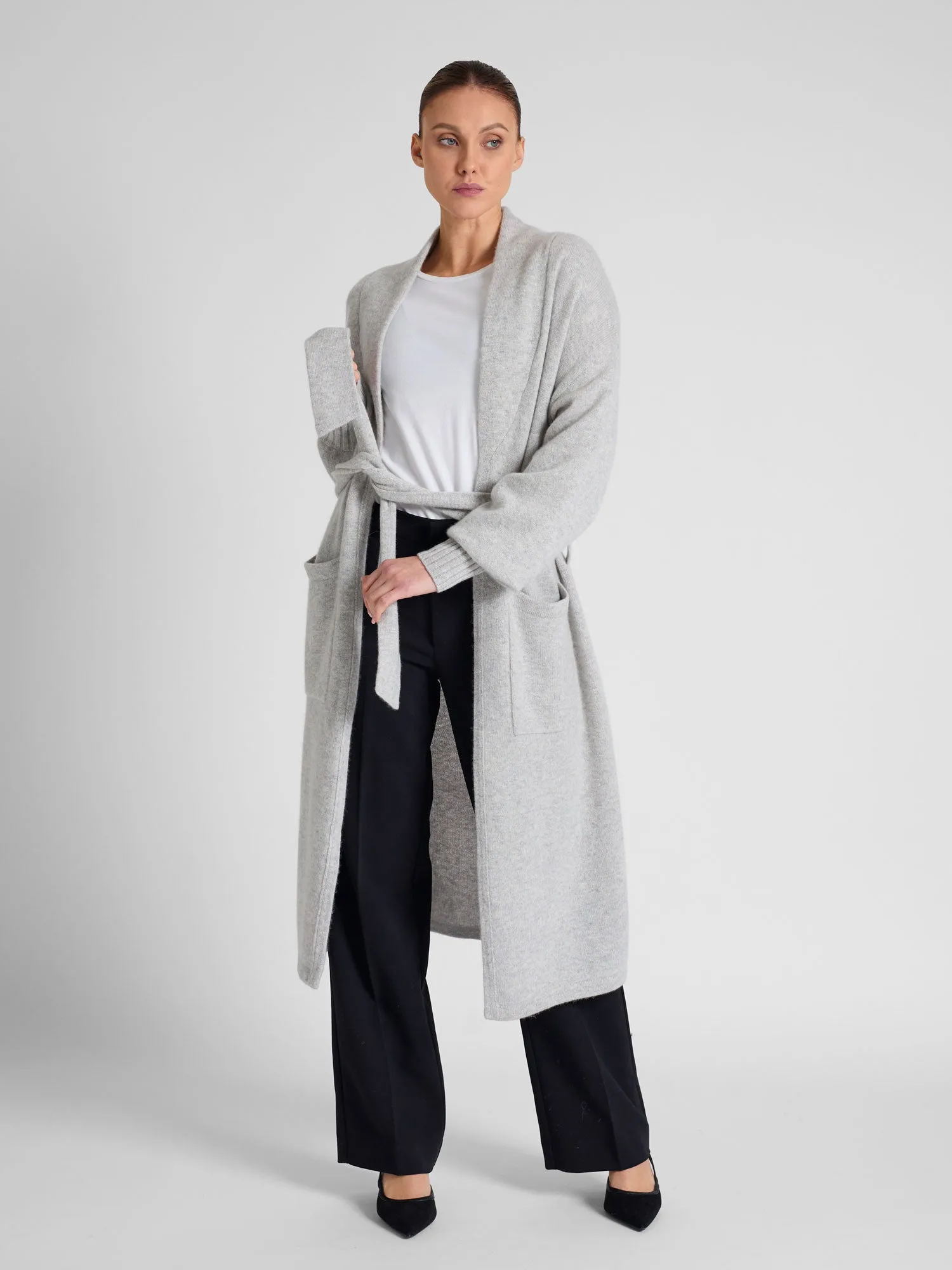 Cashmere coat "Trench" - light grey