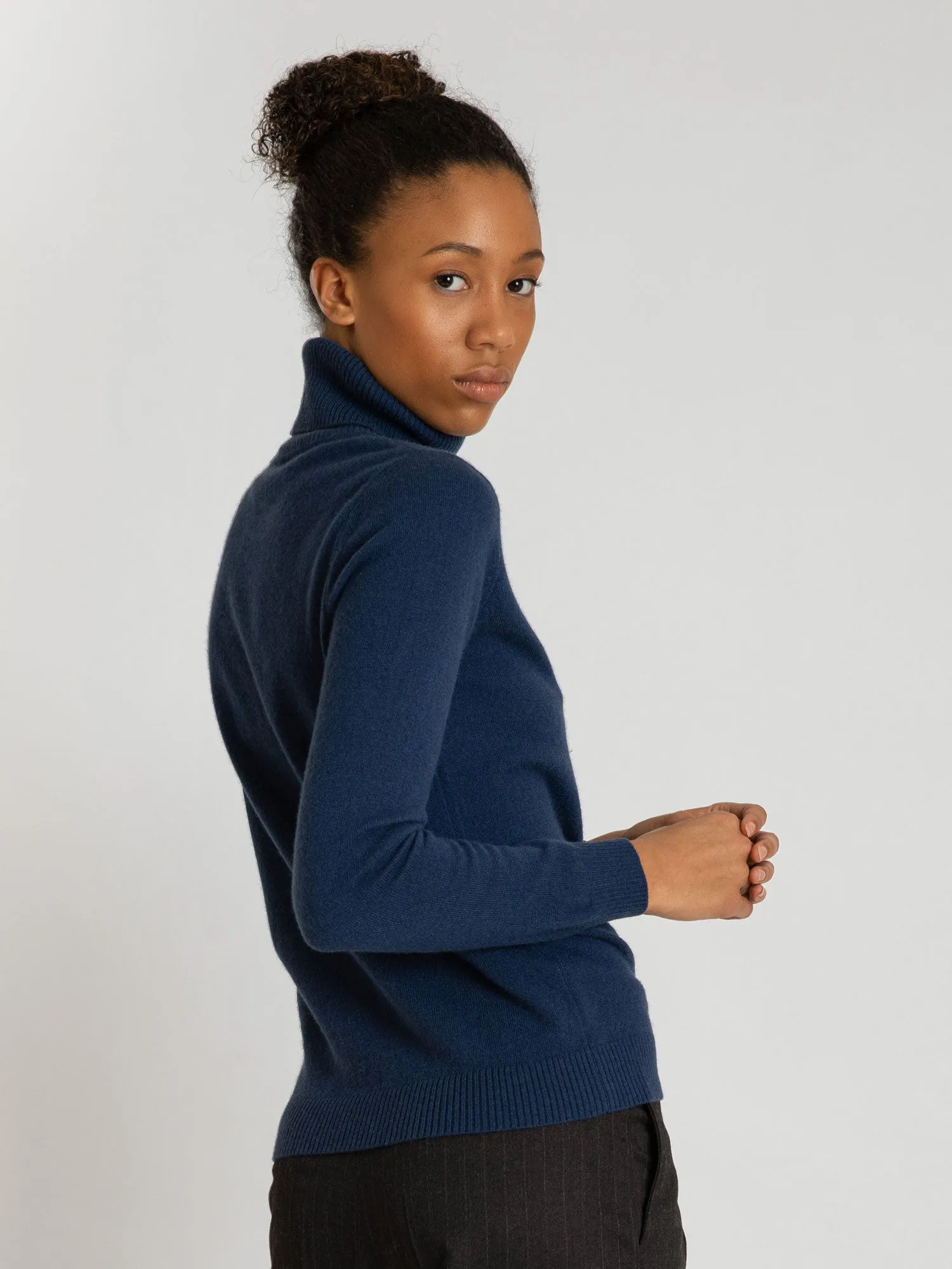 Cashmere sweater "Hedda" - mountain blue