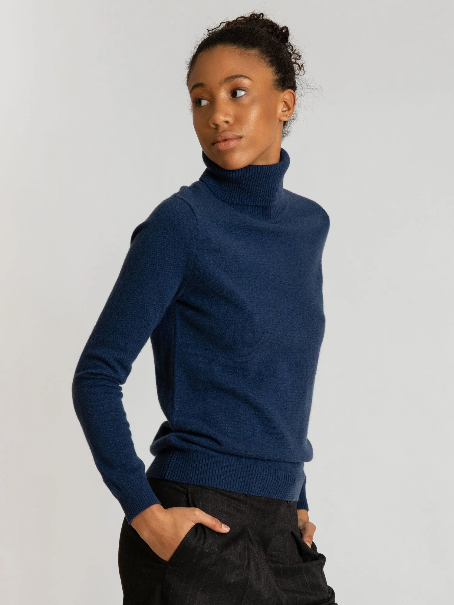 Cashmere sweater "Hedda" - mountain blue