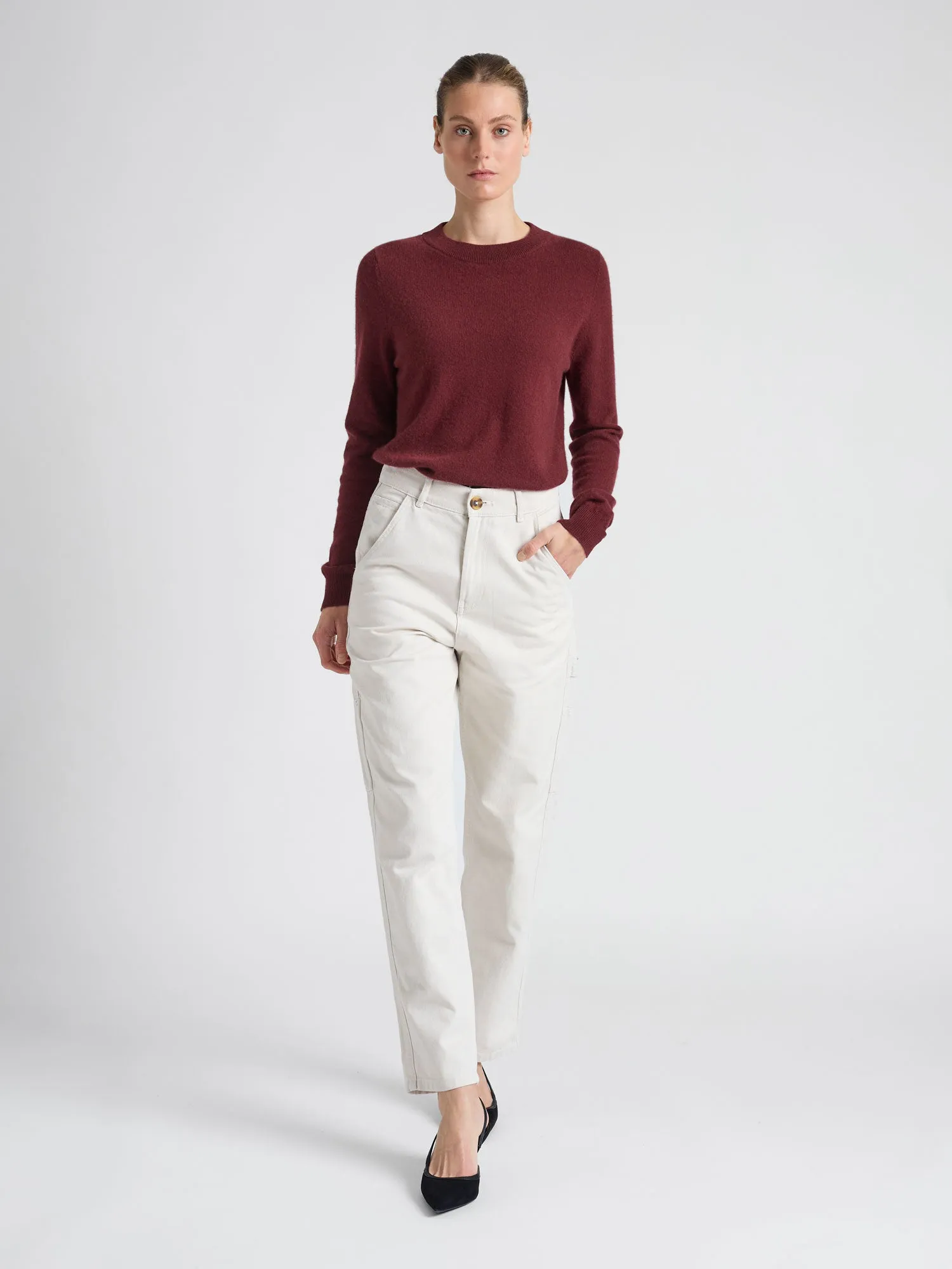 cashmere sweater "Thora" - Bordeaux