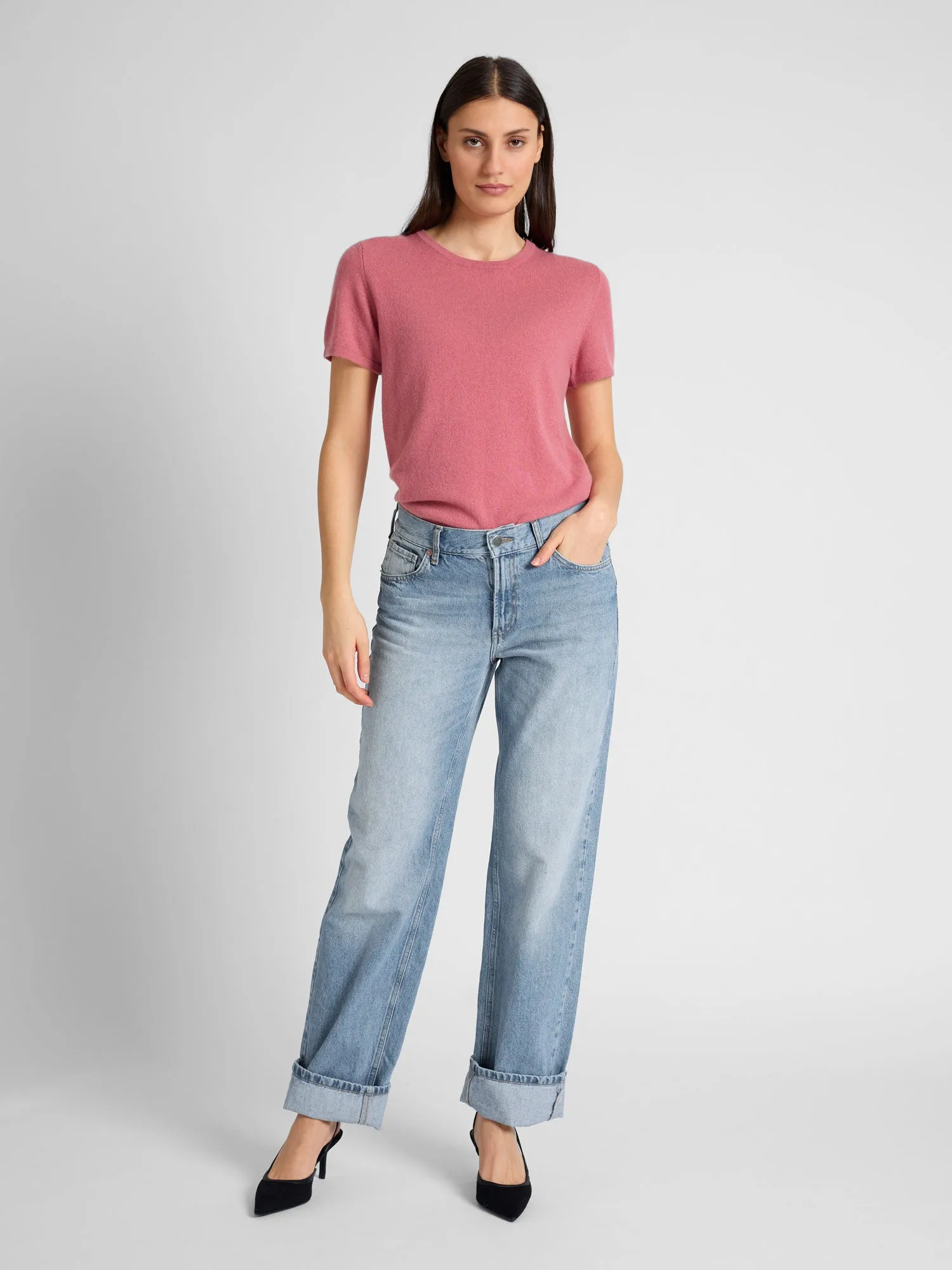 Cashmere T-shirt "Fresh" - pink berry