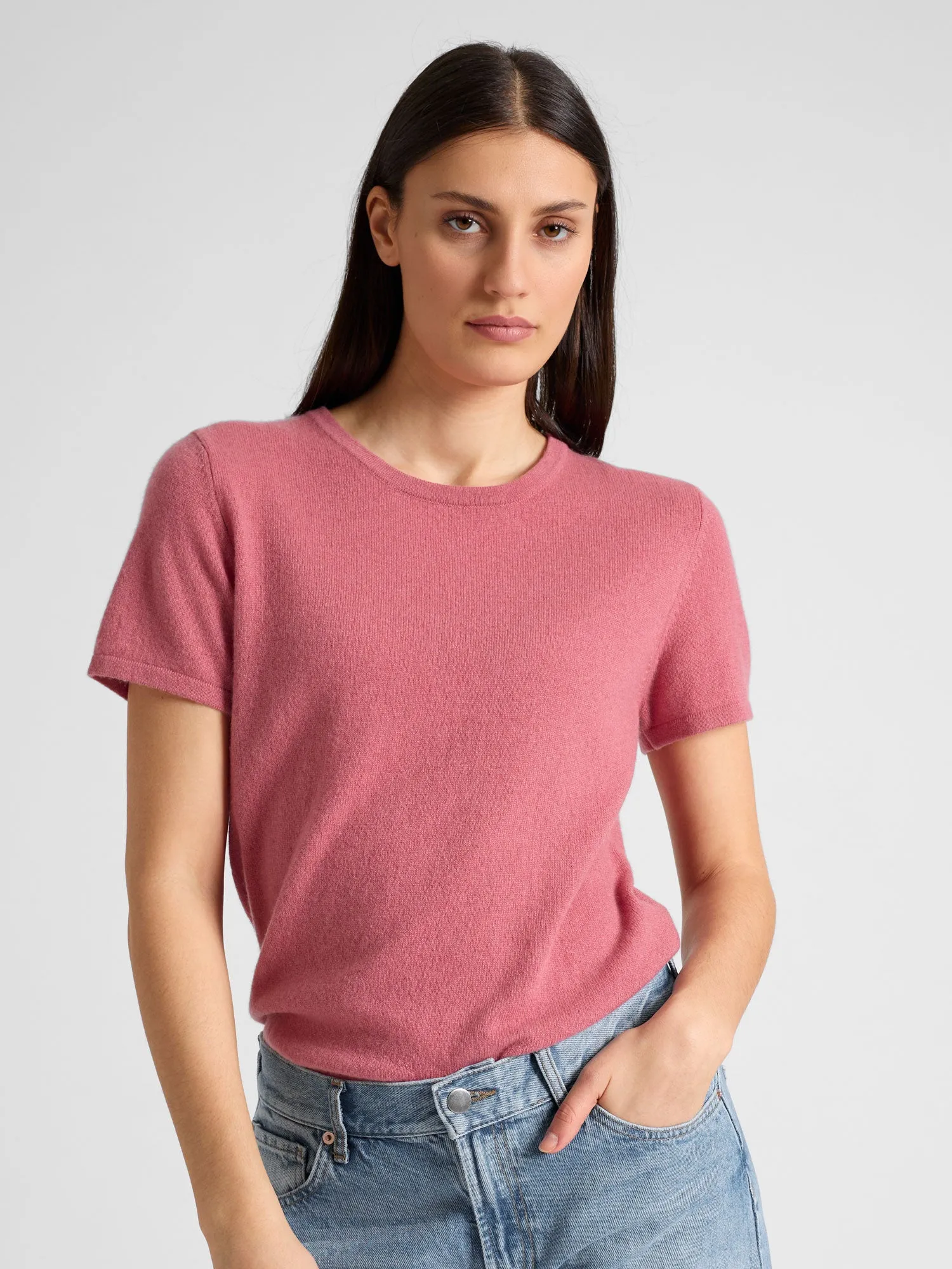 Cashmere T-shirt "Fresh" - pink berry