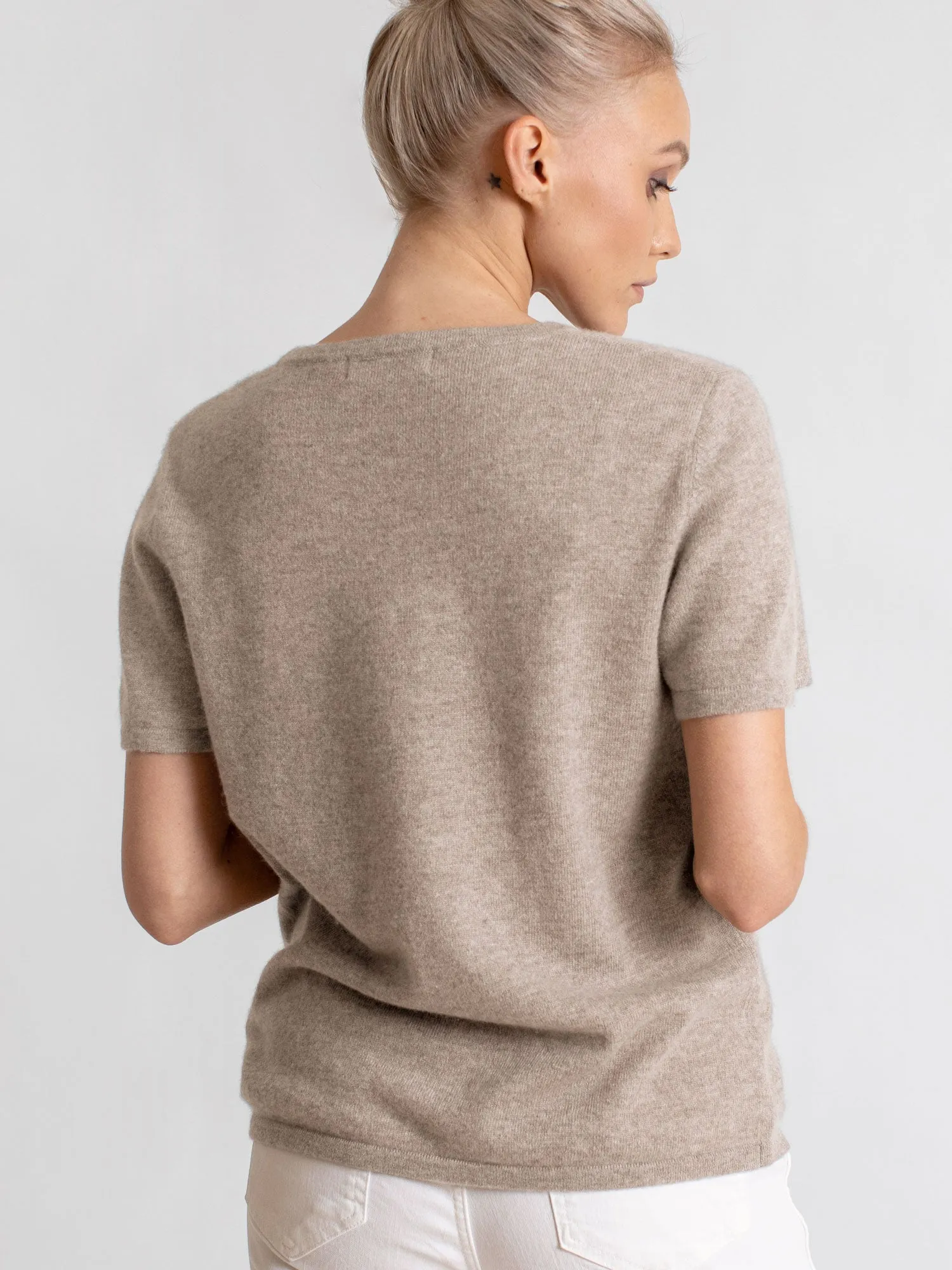 Cashmere T-shirt "Fresh" - toast