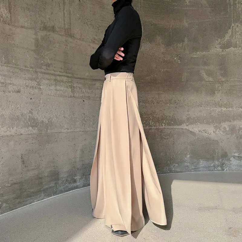 Casual Fake Two Piece Straight Leg Loose Wide Leg Pants