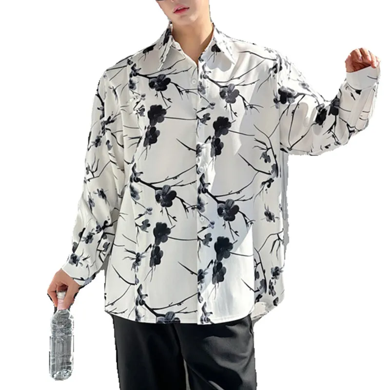 Casual Floral Print Long Sleeve Shirt