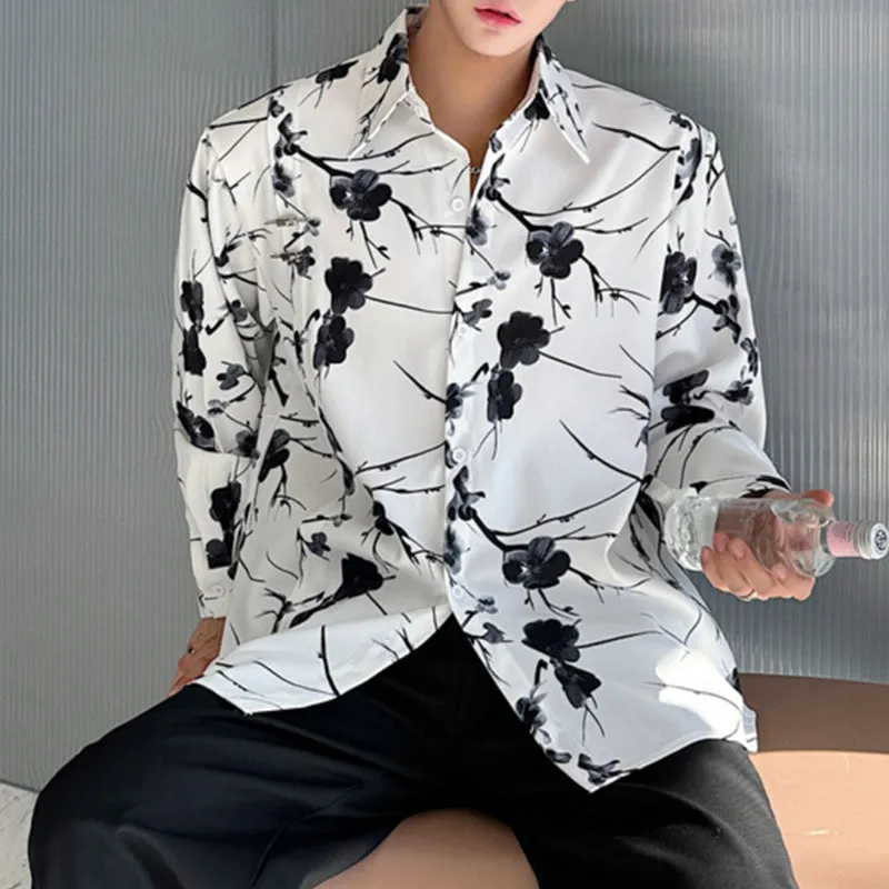 Casual Floral Print Long Sleeve Shirt