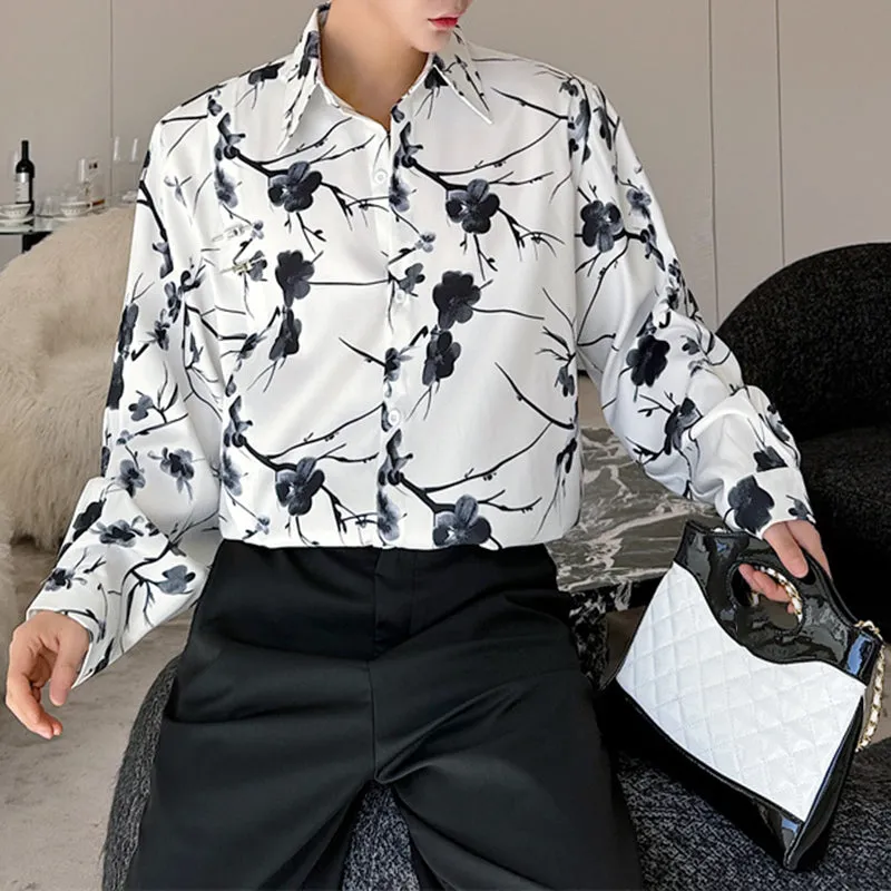 Casual Floral Print Long Sleeve Shirt