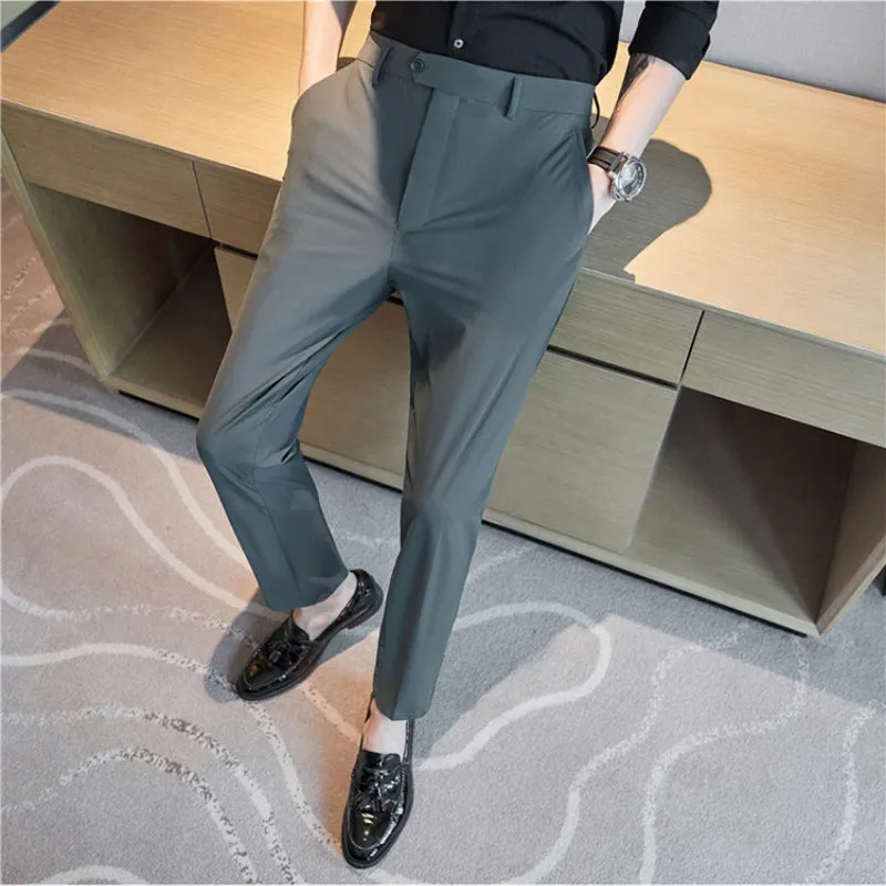 Casual Pants Thin Striped Trousers Slim Fit Skinny