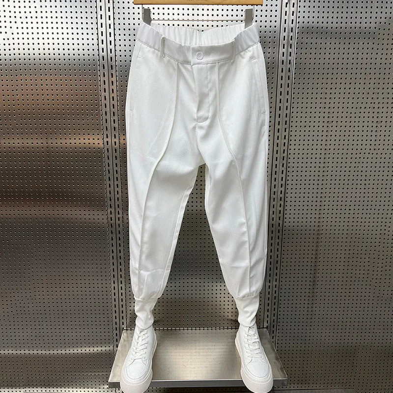 Casual Solid Color Straight Leg Ankle-length Pants