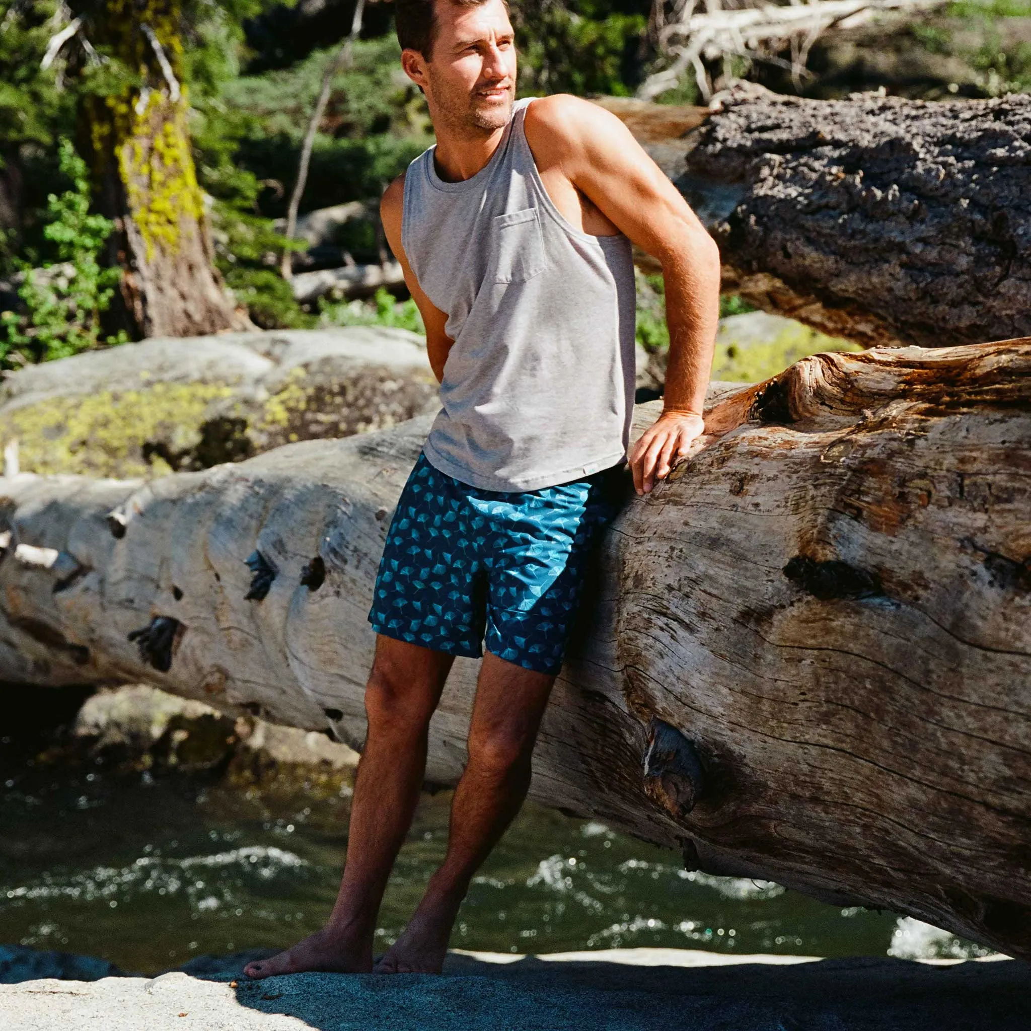 Catalina Swim Trunks in Royal Ginkgo