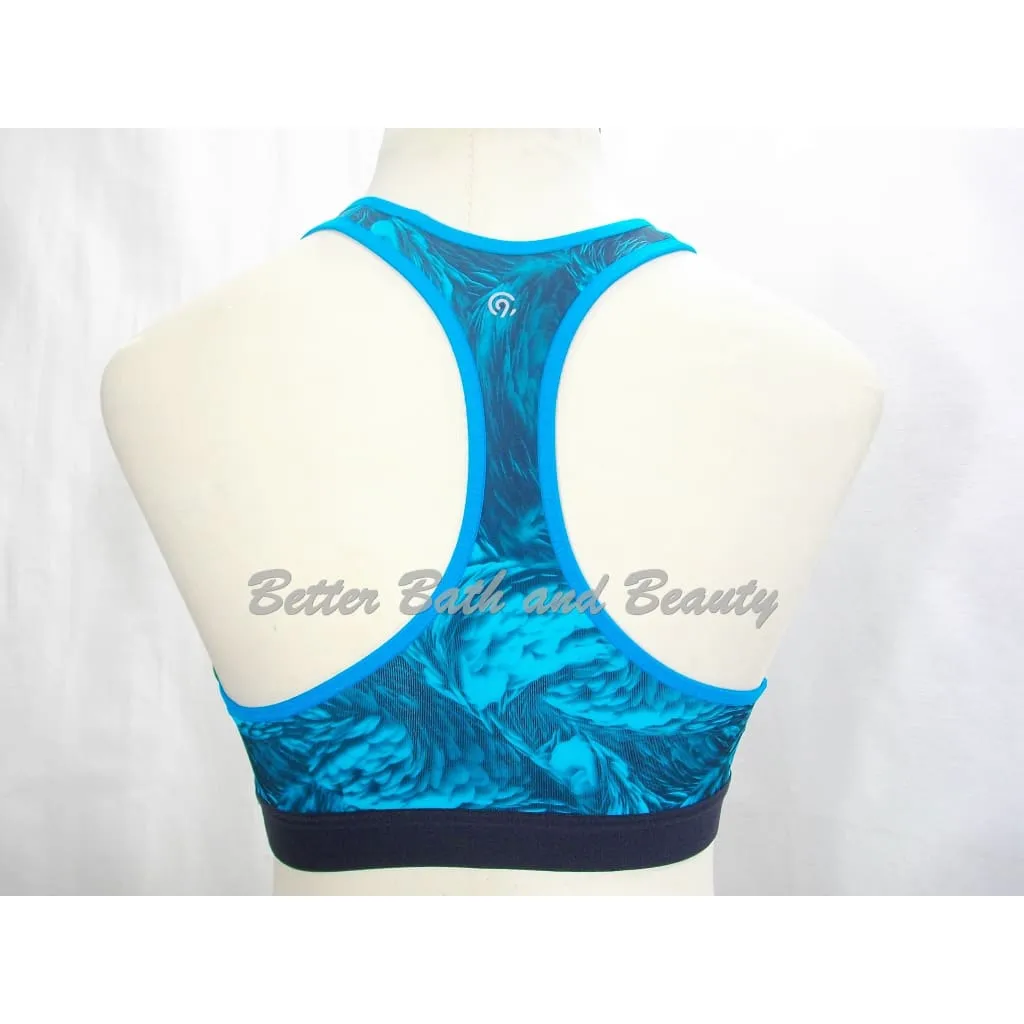 Champion C9 N9649 Power Core Wire Free Sports Bra SMALL Blue Feathers Swirl