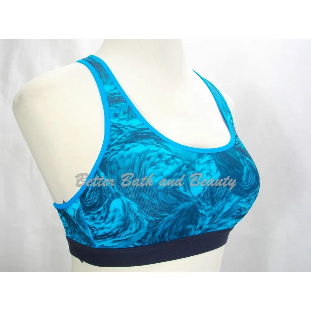 Champion C9 N9649 Power Core Wire Free Sports Bra SMALL Blue Feathers Swirl