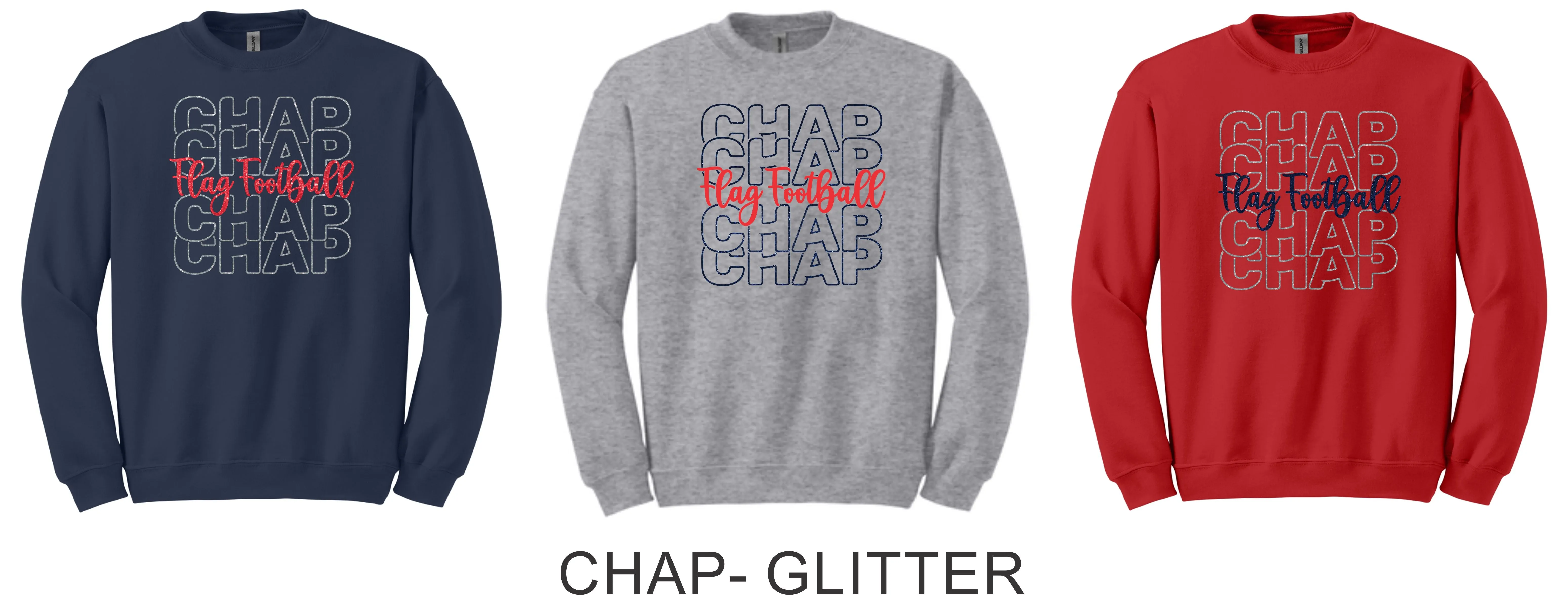 Chap Flag Football Crewneck Sweatshirt- 4 design options