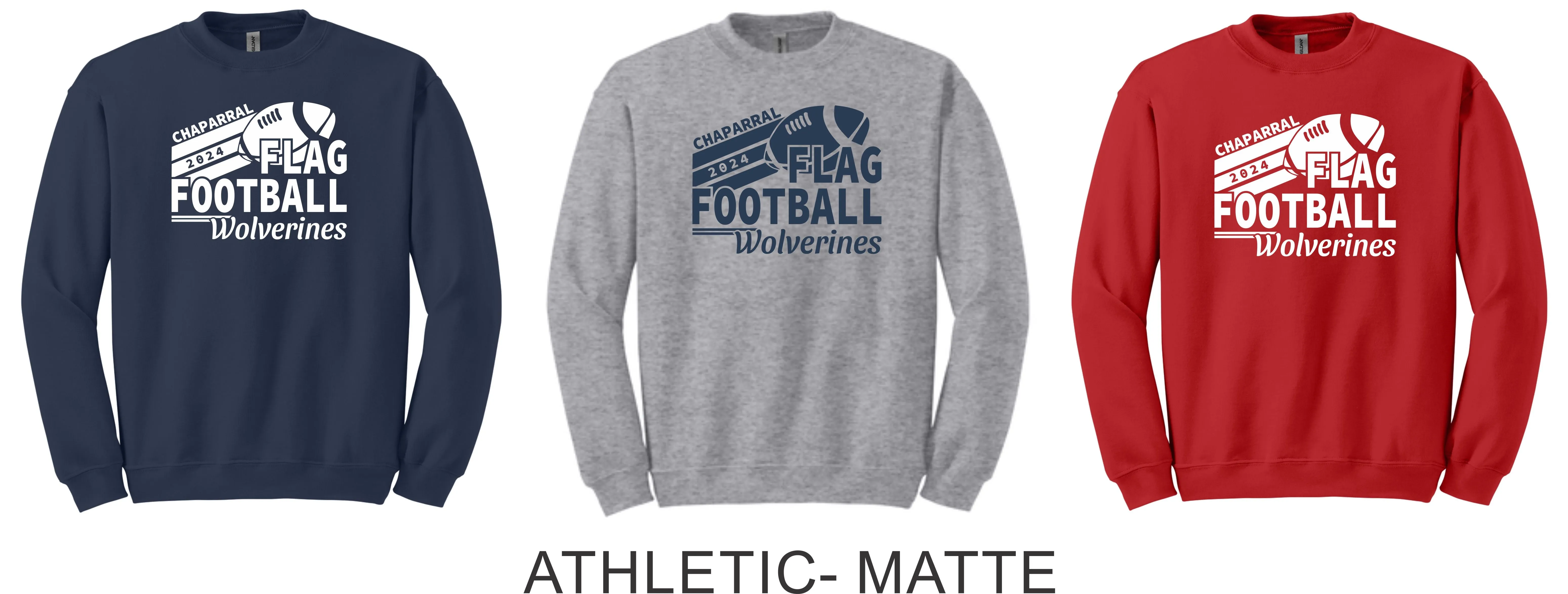 Chap Flag Football Crewneck Sweatshirt- 4 design options