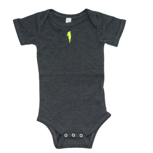 Charcoal Baby Vest With Neon Lightning Bolt Detail (single)