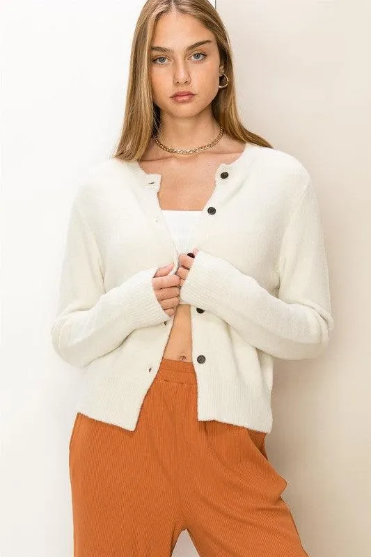 Chic Button-Front Cardigan Sweater