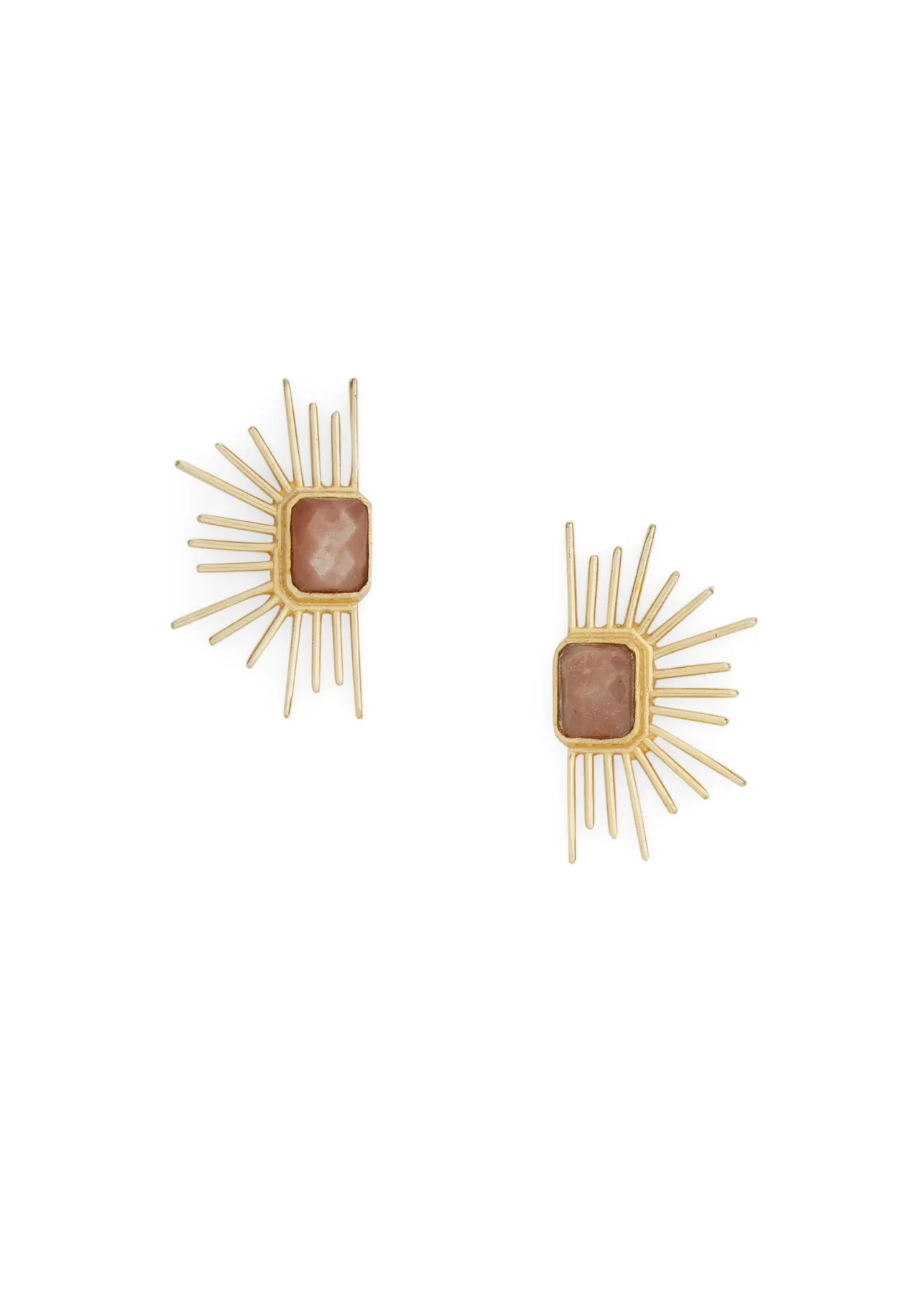 Chloe Earrings | Peach Moonstone