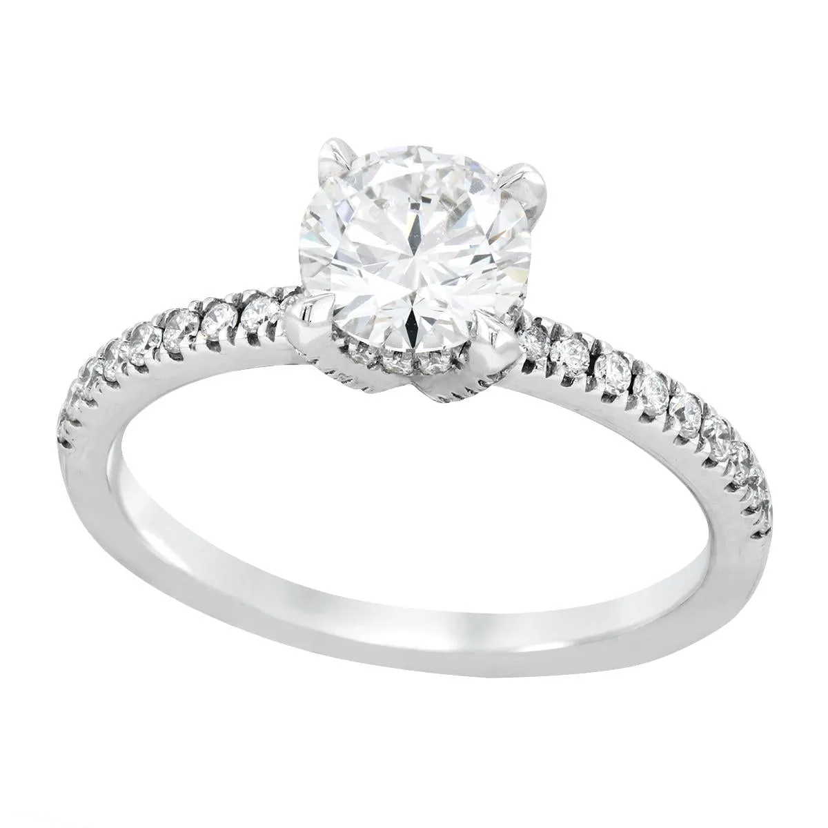 CLASSIC WHITE GOLD ENGAGEMENT RING WITH LAB GROWN DIAMONDS, 1 1/4 CT TW