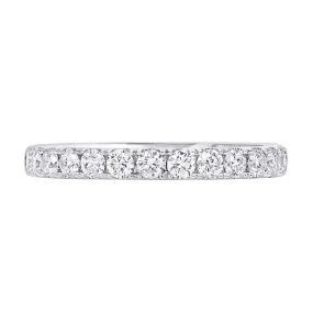 CLASSIC WHITE GOLD WEDDING BAND WITH ROUND DIAMONDS, 1.00 CT TW