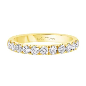 CLASSIC YELLOW GOLD WEDDING BAND WITH 11 DIAMONDS, .75 CT TW