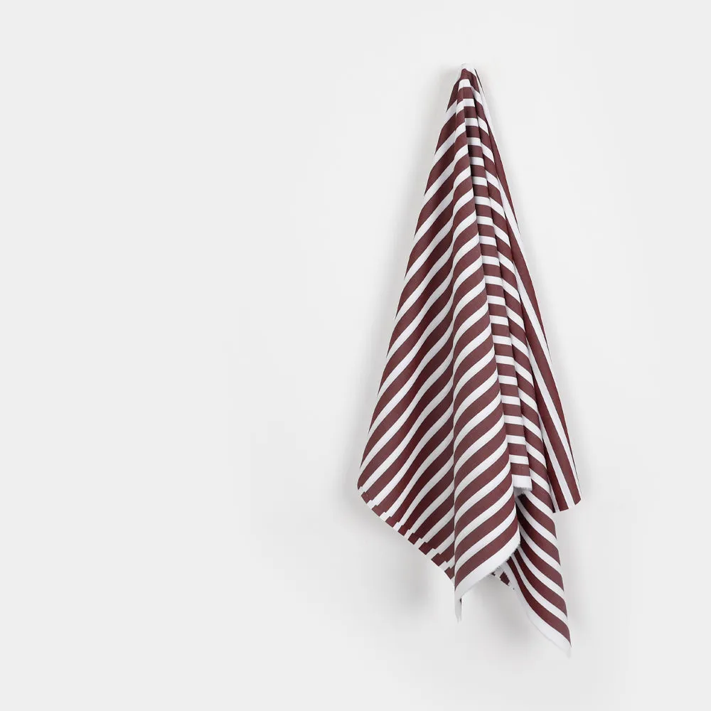 Club Stripe Cotton Shirting - White / Wine