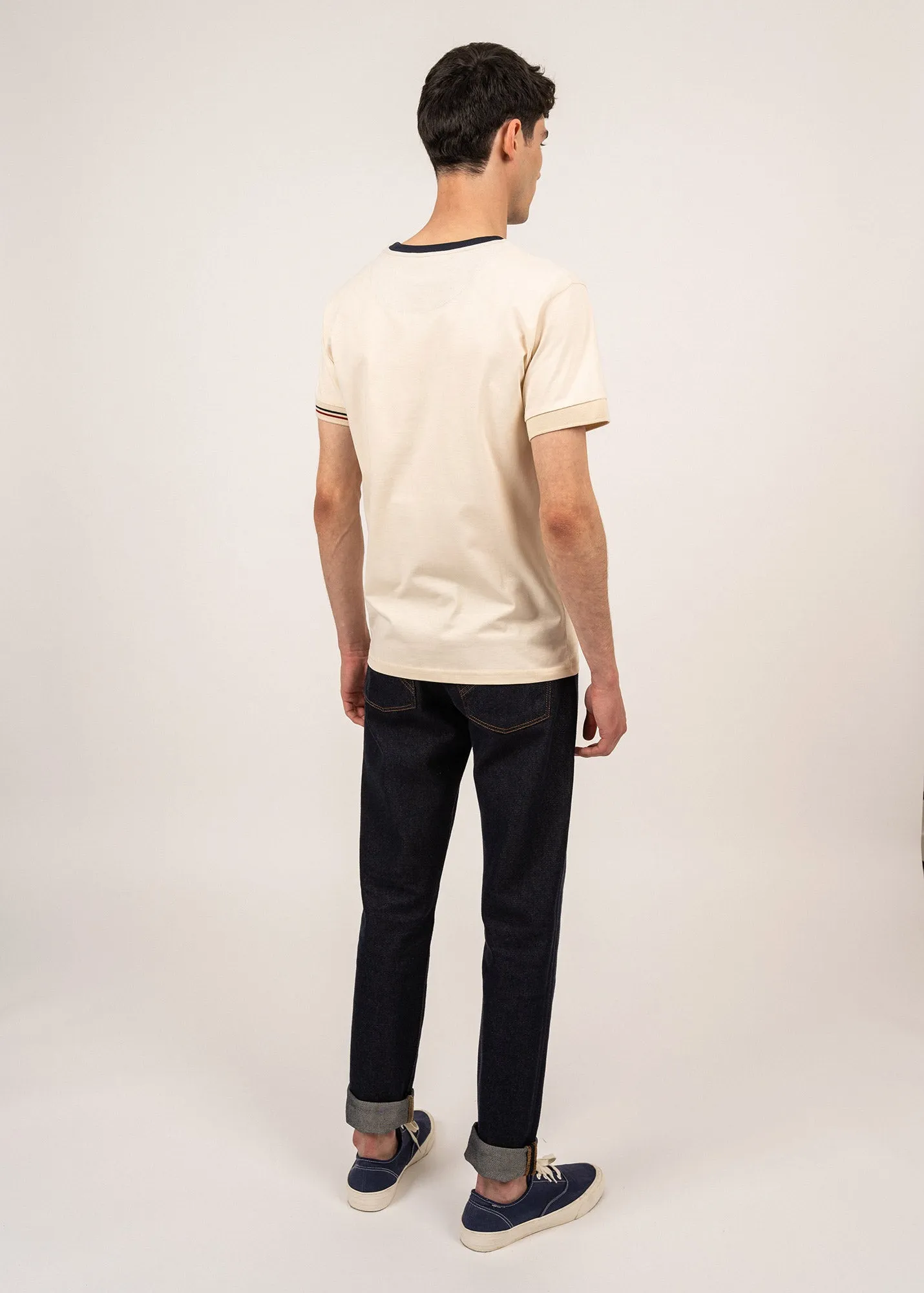 Constant plain t-shirt- SAINT JAMES x Maison FT (ECUME/MARINE)