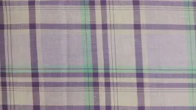 COTTON LAWN YARN DYED PLAID "ASHLEY" NON-STRETCHED WOVEN - SHIRTING FABRIC<br><h6>2-LILAC/PUR/GRN<br>265AP-CASHPLD</h6>