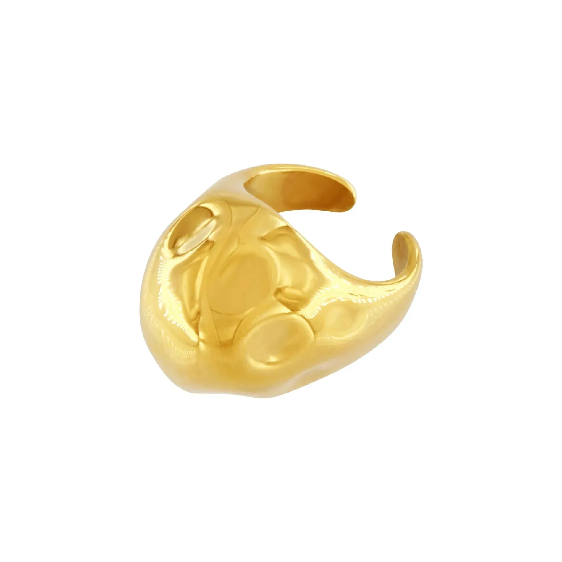 Courage Waterproof Mega Organic Statement Ring 18K Gold Plating