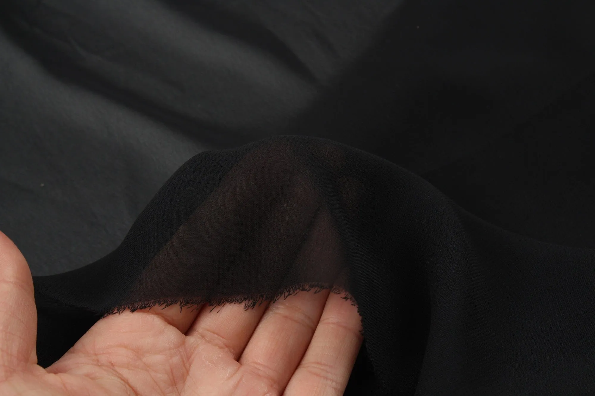 Crepe Polyester Voile - Light-Weight - Black