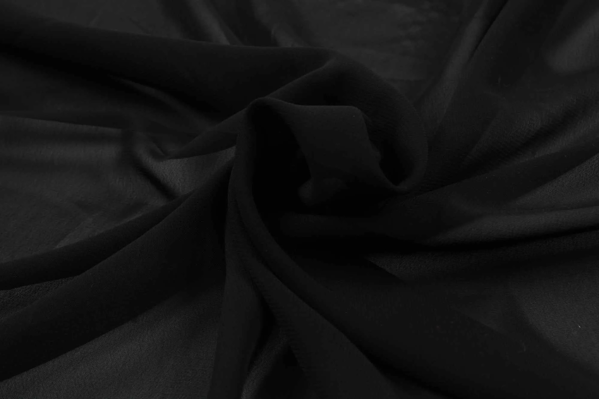 Crepe Polyester Voile - Light-Weight - Black