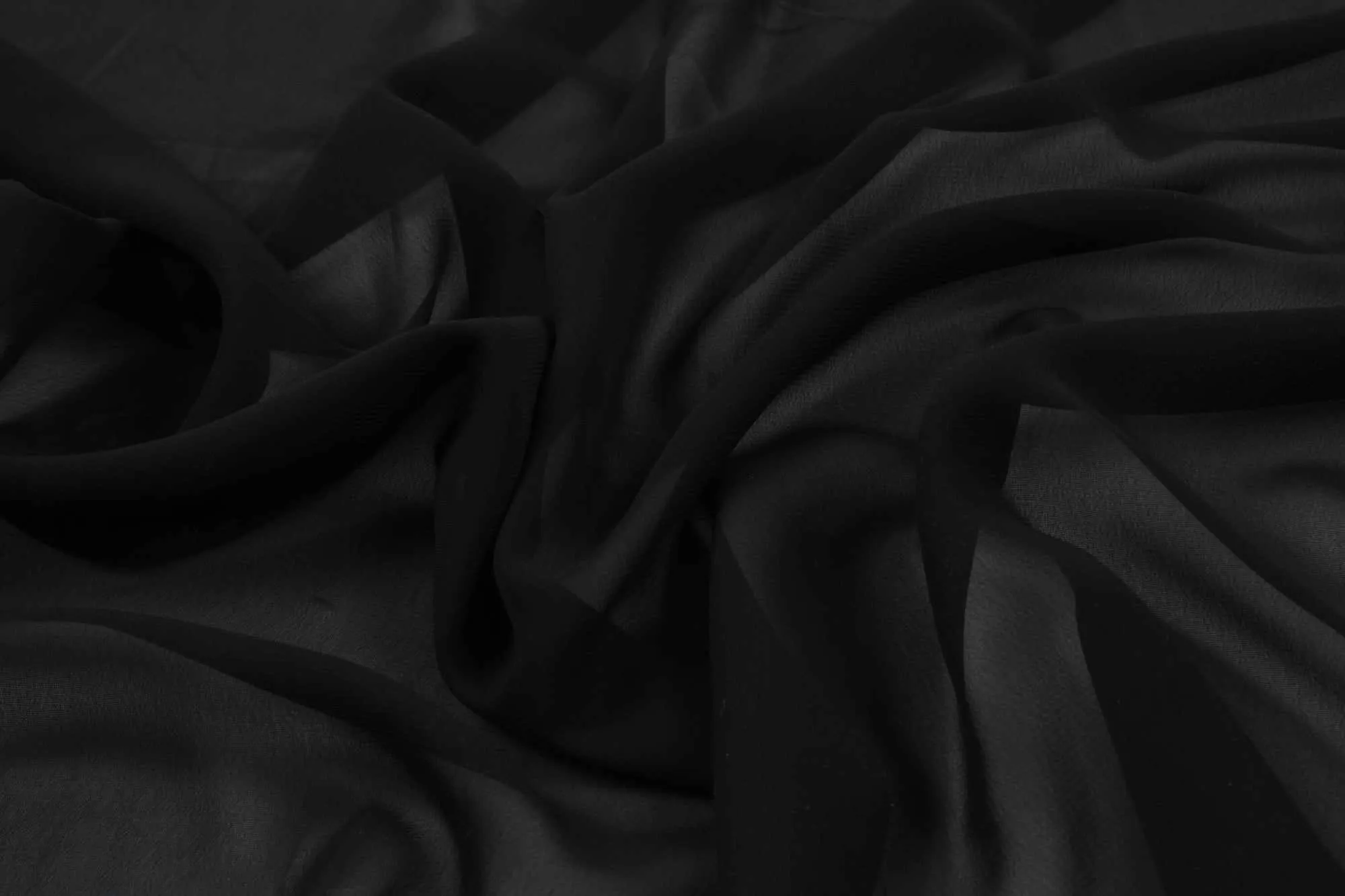 Crepe Polyester Voile - Light-Weight - Black