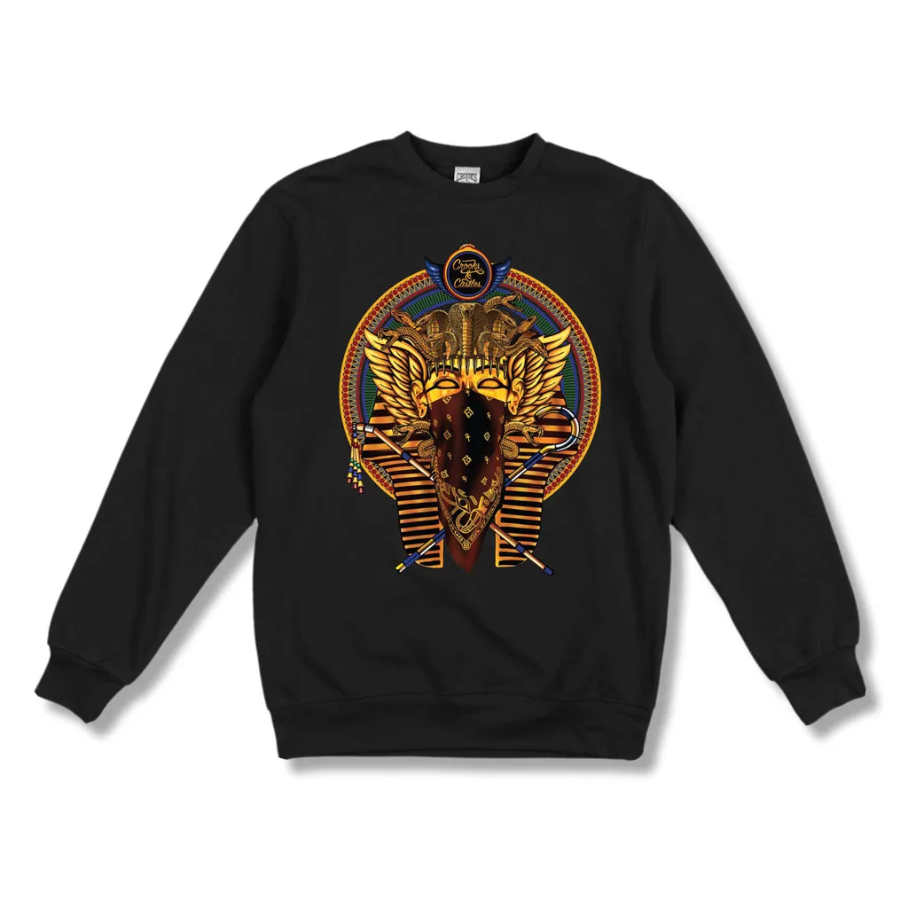 Crooks & Castles king Tut Medusa Crewneck Sweatshirt Black