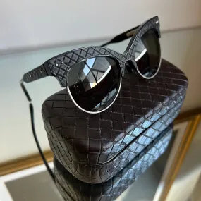 Óculos Bottega Veneta BV0014S Microintrecciato Cat Eye Preto