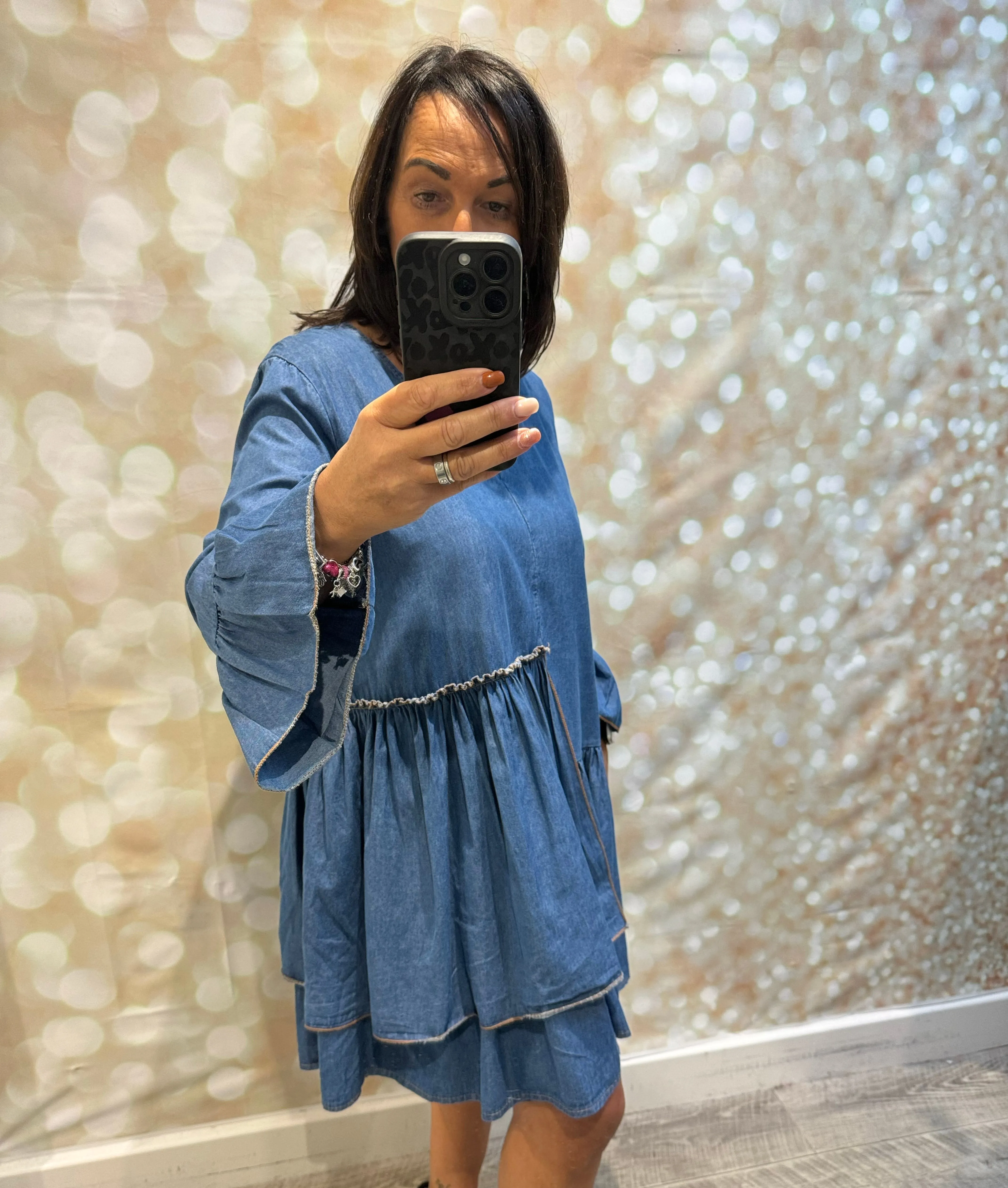 Denim Multi Frill Dress