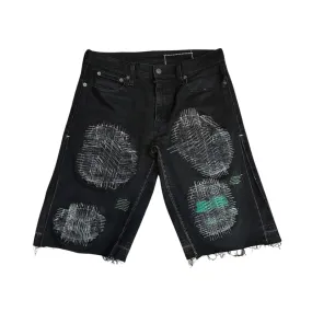 Distressed STUDIO POLYVALENT Black/Green Short