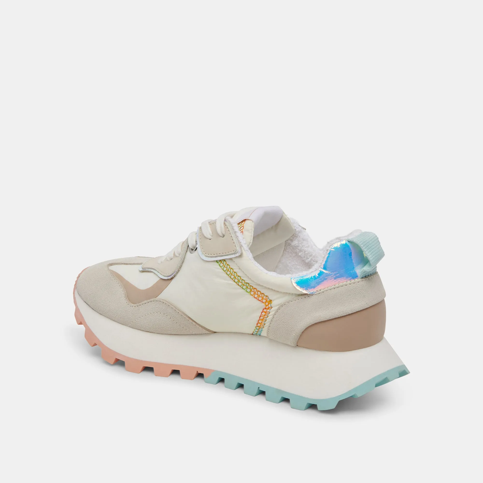 DOLCE VITA x GREATS REUBIN PRIDE SNEAKERS WHITE MULTI SUEDE