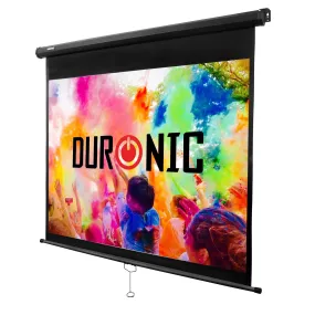 Duronic Projector Screen MPS90 BK, Manual Projection Screens, 90” Pull Down Movie Screen, 4:3 Ratio Home Theatre Cinema Screen, Ideal for Home, Classroom, Office Presentations