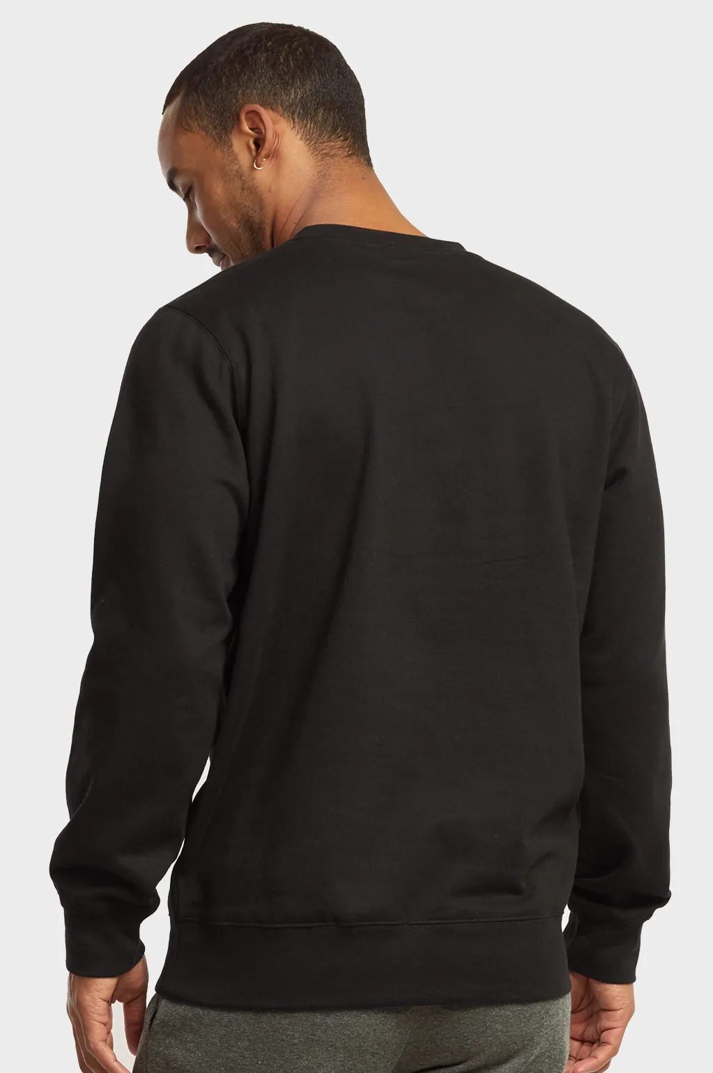 ET|TU MEN'S LIGHTWEIGHT FLEECE SWEATSHIRTS (SWS1020E_BLACK)