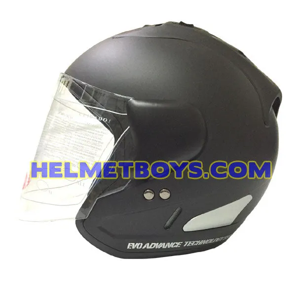 EVO RS 959 Motorcycle Open Face Helmet MATT BLACK