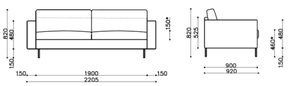 Fermo 2.5 seter sofa