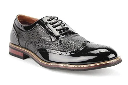 Ferro Aldo Men's 139001P Formal Wing Tip Patent Leather Dress Oxfords Shoes