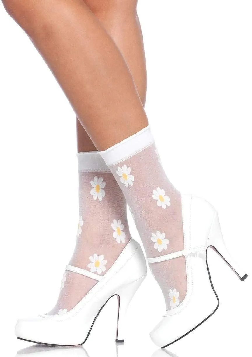 Flora Sheer Daisy Ankle Socks