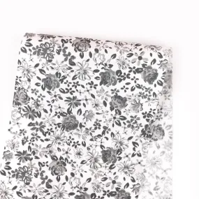 Floral Doodle Cotton Poplin - Grey Mix (remnant)