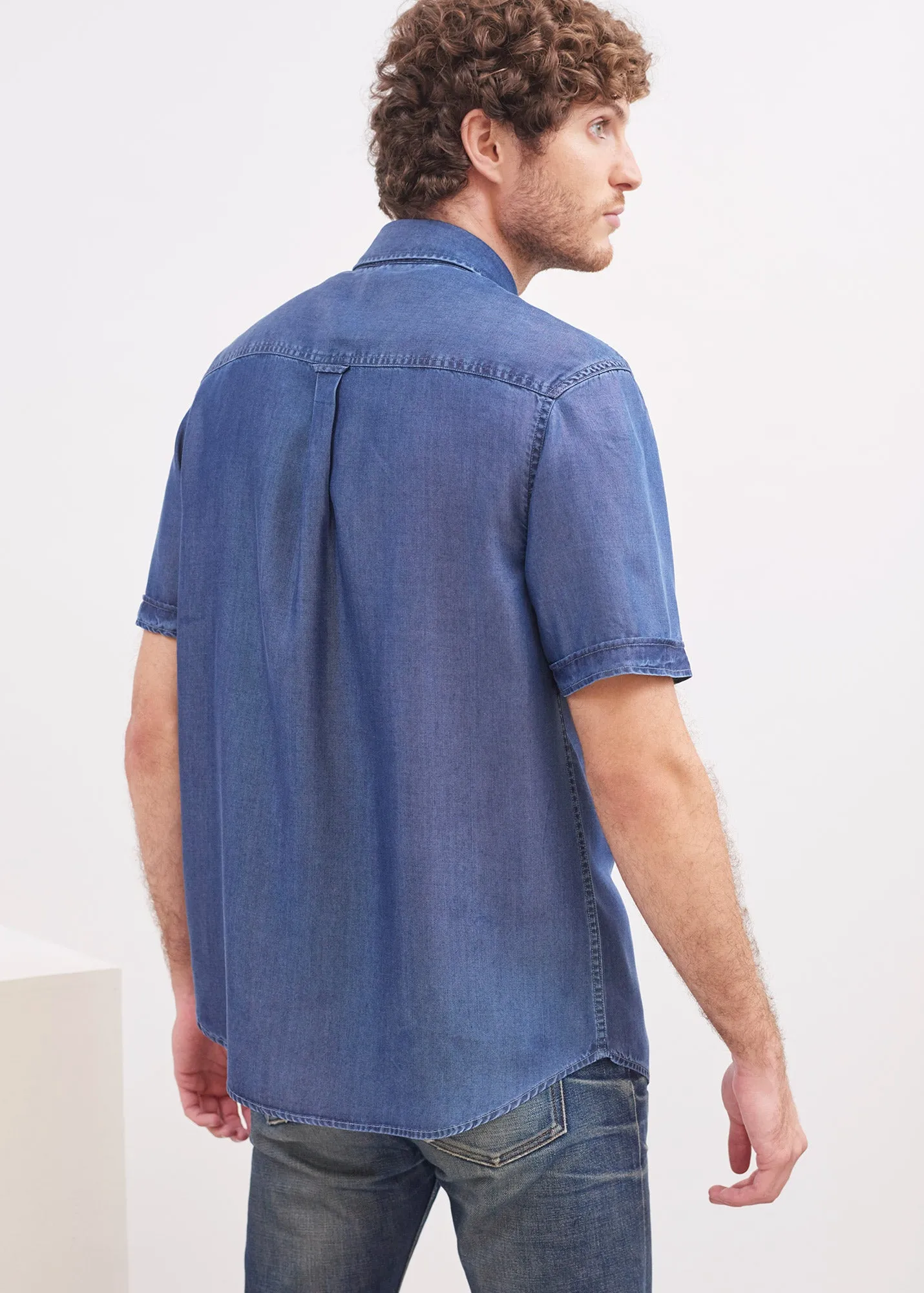 Frederic short sleeve shirt - regular fit, in chambray (CHAMBRAY)