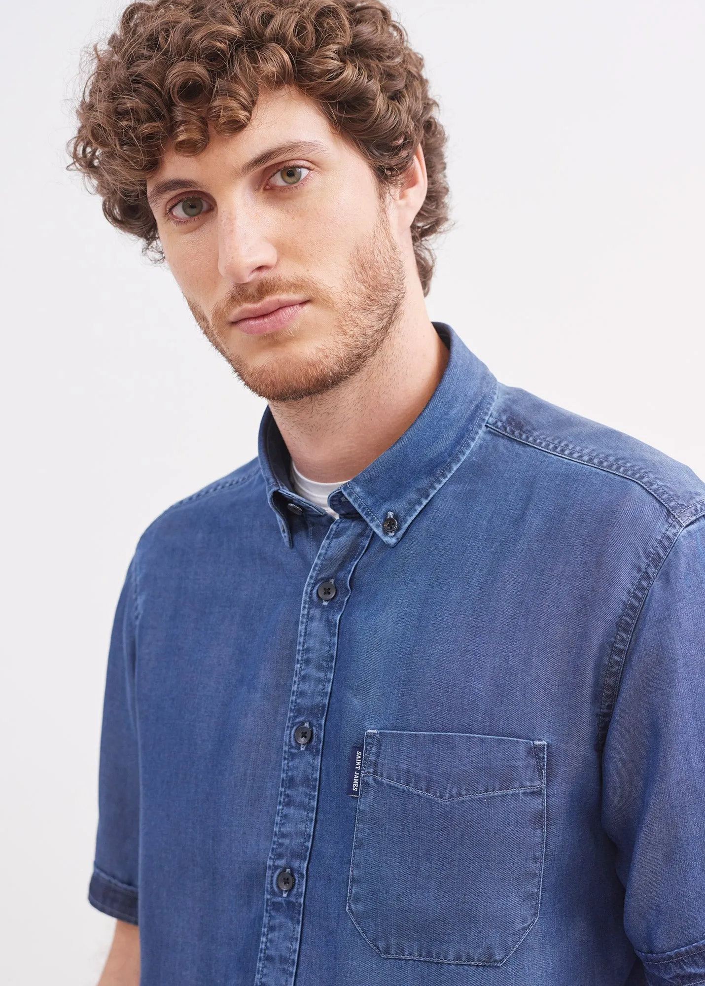 Frederic short sleeve shirt - regular fit, in chambray (CHAMBRAY)